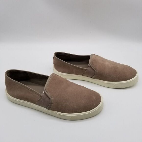 Vince Women Slip On Flats Size 5 Taupe Suede Comfort Shoes - Picture 3 of 7